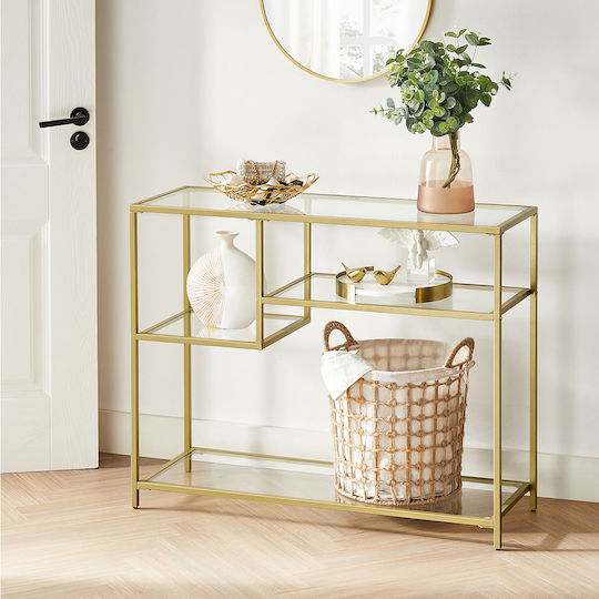 Metal Console Table Gold L100xW35xH80cm Metal Console Table Gold L100xW35xH80cm