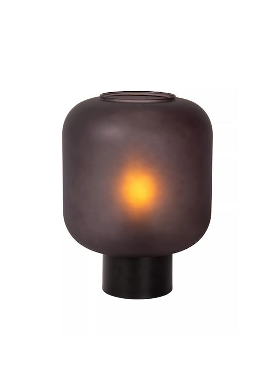 Lucide Lightning Glass Table Lamp for Socket E27 with Black Shade and Base