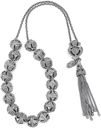 Verorama Worry Beads cu 17 Beads din Silver de lungime 1.1buc White