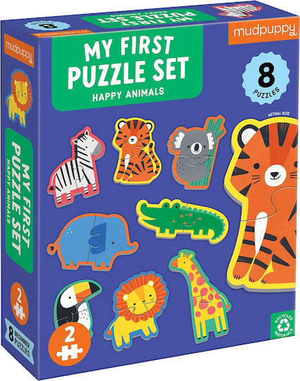 Kids Puzzle Happy Animals for 2+ years+ Years 16pcs Mudpuppy