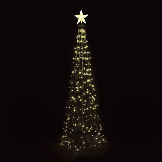 Christmas Decorative Illuminated Plastic Tree 230cm IP44 Green