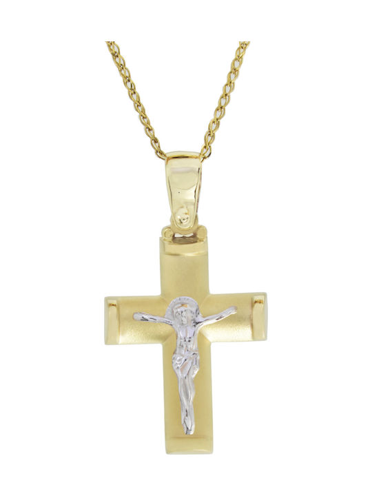 Katsigiannis Men's Gold Cross 14K with Chain