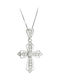 Art Collection Crucifix din aur alb 18K cu lanț