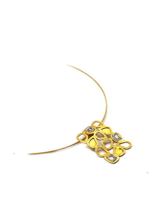 Polytimo Charm Geometrisch aus Gold 18k mit Diamant