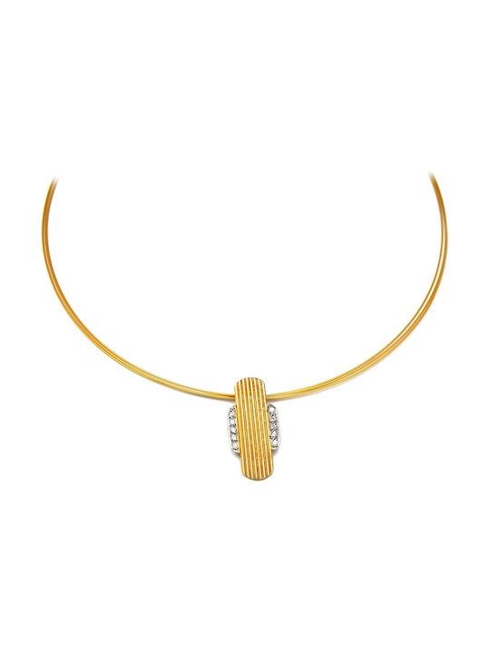 Polytimo Necklace from Gold 18k with Zircon