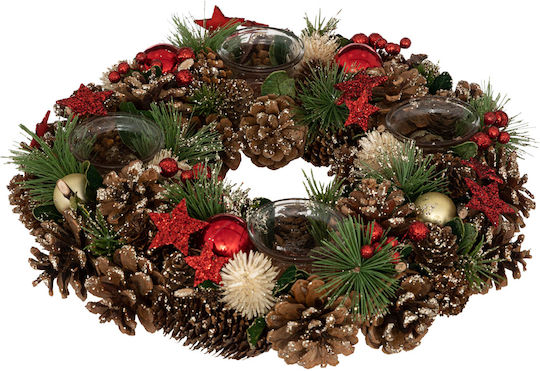 Hoop Christmas Red Candlestick 8.5x34cm
