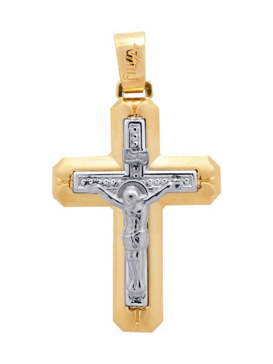 Savvidis Gold Kreuz 14K mit dem Gekreuzigten