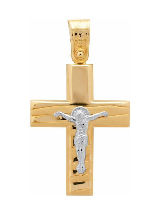 Savvidis Gold Kreuz 14K mit dem Gekreuzigten