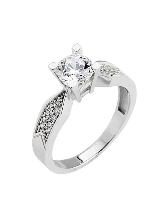 Single Stone from White Gold 14K