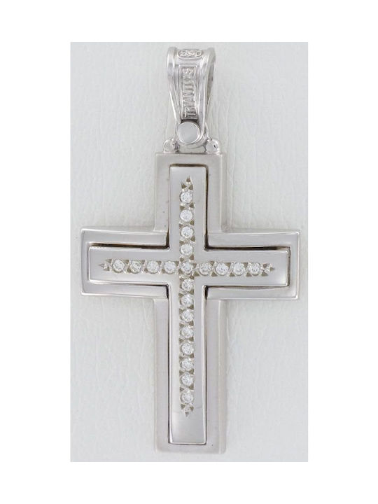 Triantos White Gold Cross 14K