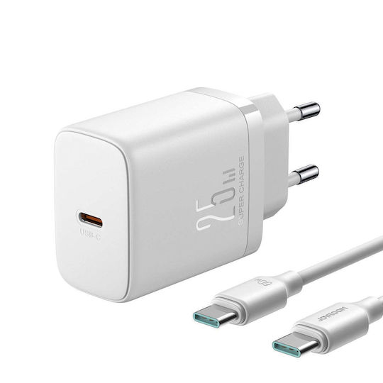 Joyroom Φορτιστής Χωρίς Καλώδιο με Θύρα USB-C 25W Power Delivery Λευκός (JR-TCF11)