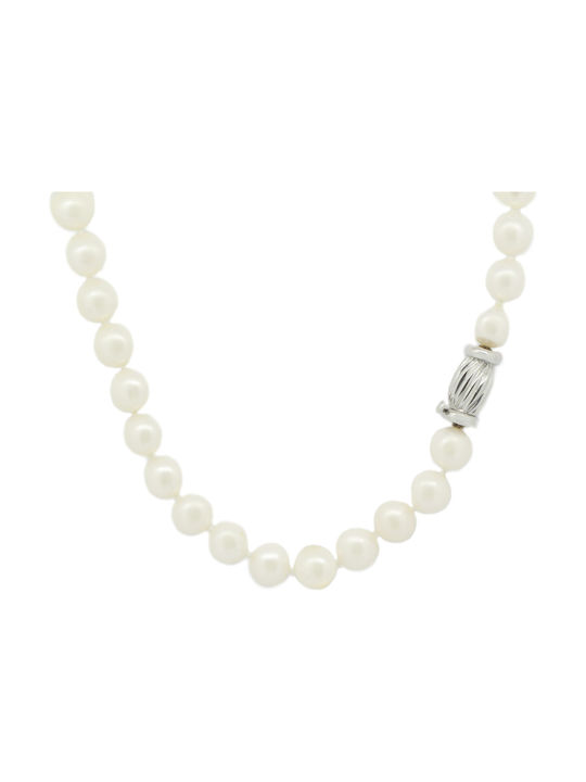 Emphasis Halskette aus Weißgold 18k mit Perlen