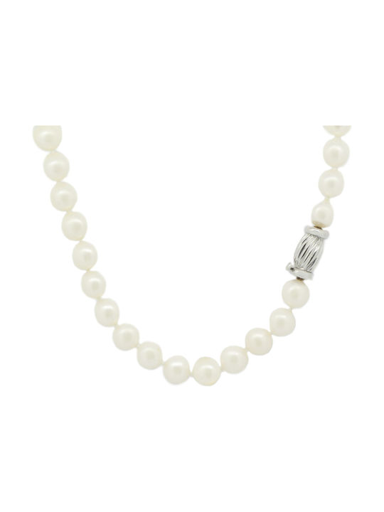 Emphasis Necklace from White Gold 18k with Pearls