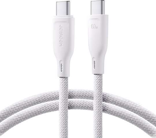 Joyroom Multi-color Series Sa34-cc3 USB 2.0 Cable USB-C male - USB-C 60W PD Λευκό 1m