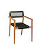 Charlotte Dining Room Wooden Armchair Black Velvet-Black Metal 59x54x83cm