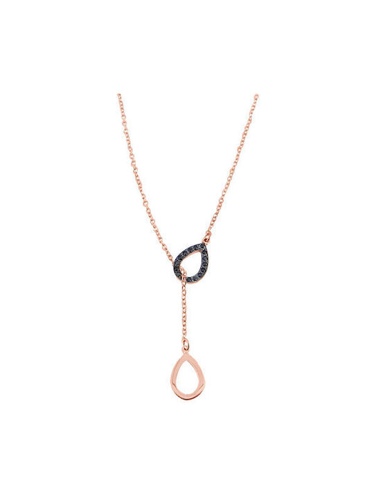 Necklace from Rose Gold 14K with Zircon