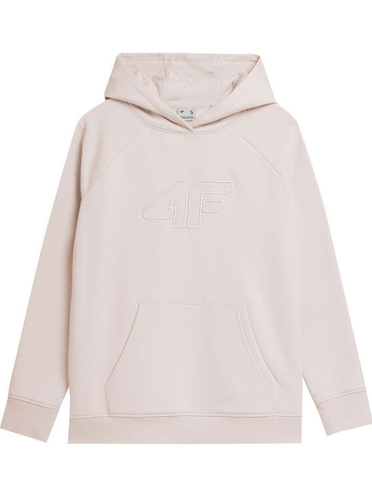 4F Damen Sweatshirt Kapuzen Beige