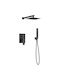 Laveo Built-in Mixer, Hand Shower & Shower Head Set for Shower Black