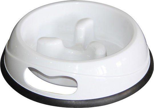 Pawise Plastic Bowl Food Slow Feeder for Dog 1lt in White Color