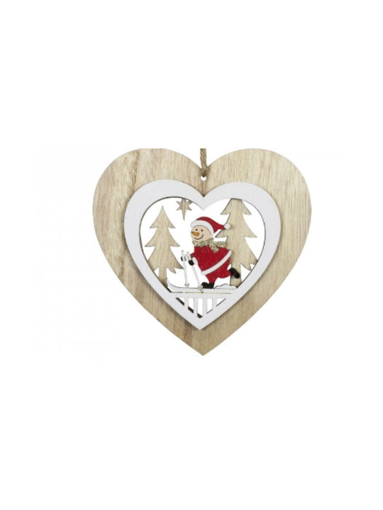 Christmas Wooden Heart Ornament Brown