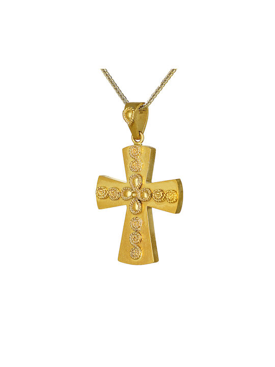 Damen Gold Byzantinisch Kreuz 14K