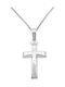 Men's White Gold Cross 14K with Chain