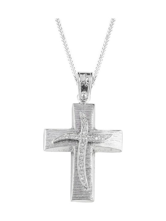 White Gold Cross 14K