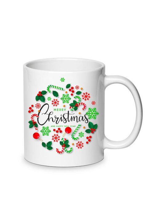 Merry Christmas Mug Ceramic White 1pcs