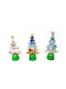 Christmas Decorative Illuminated Tree 14cm Battery Adorned White Tree