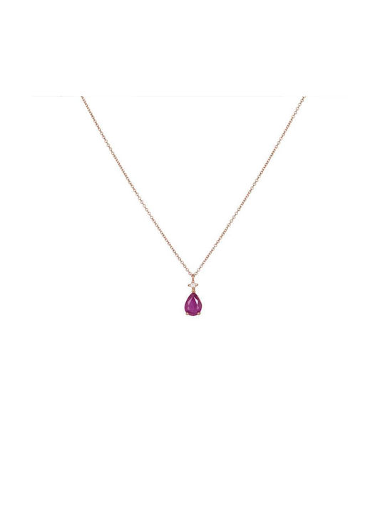 Rose gold necklace with ruby K18 029148 029148 029148 Gold 18 Carat Gold