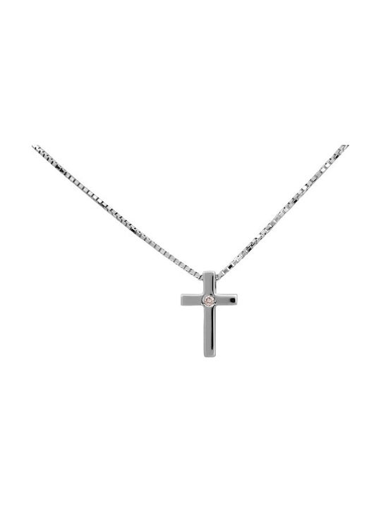 18K White Gold Cross with Diamonds 011379 Gold 18 Carat Gold