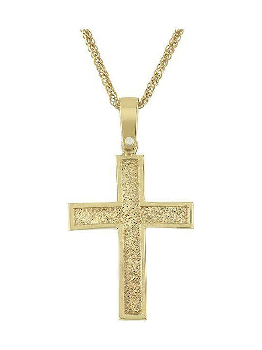 14K Gold Cross for men ST_070