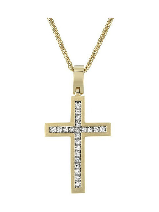 Women's cross gold K14 ST_090