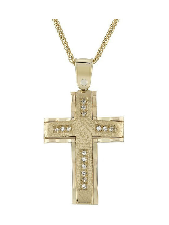 Women's cross gold K14 ST_079