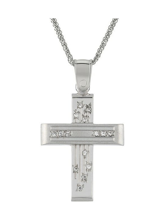 Cross for women K14 white gold ST_097