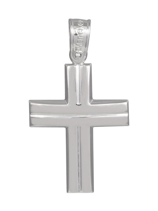 White gold male cross 14K (ΣΤ001178)*