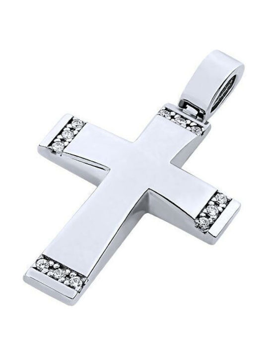 White gold women's cross K14, T00219