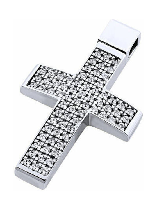 White gold women's cross K14, T00619