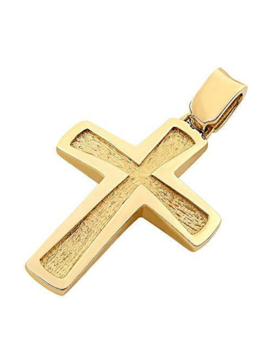 14K Gold männliches Kreuz, T02519