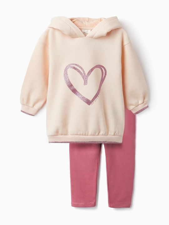 Zippy Kids Sweatpants Set Pink 2pcs