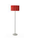 Veis Floor Lamp H150xW42cm. with Socket for Bulb E27 Red