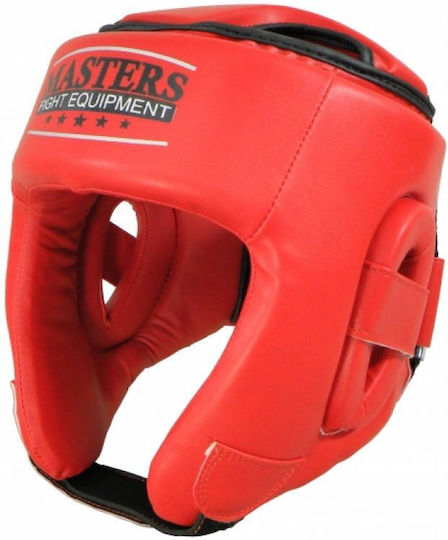 Sport Masters Adult Open Face Boxing Headgear Synthetic Leather Red