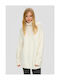 Women's Long Sleeve Sweater Woolen Turtleneck White