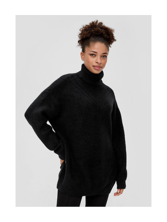 S.Oliver Women's Long Sleeve Sweater Turtleneck Black