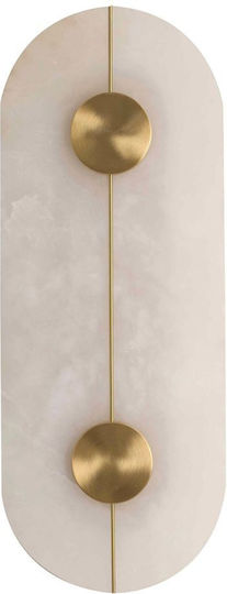 Viokef Modern Lamp Wall with Integrated LED and Warm White Light Gold 16.5x5.2x43.5cm