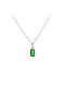 Necklace from White Gold 14K with Zircon