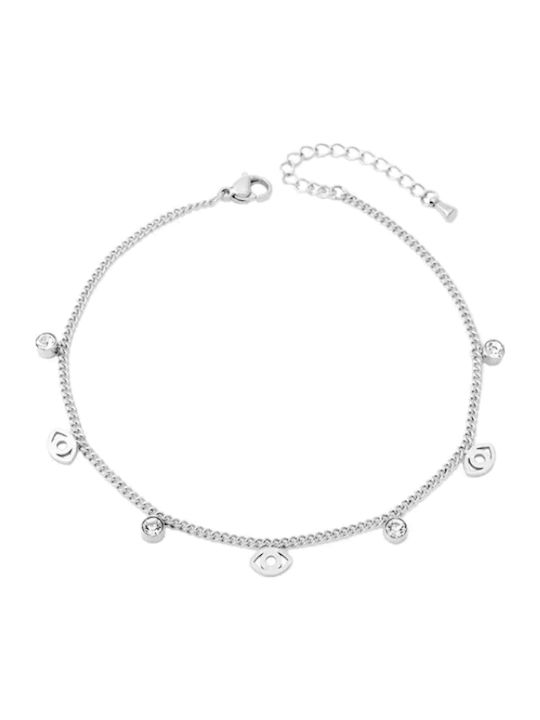 Callajewels Αλυσίδα Ποδιού από Ατσάλι με Ζιργκόν