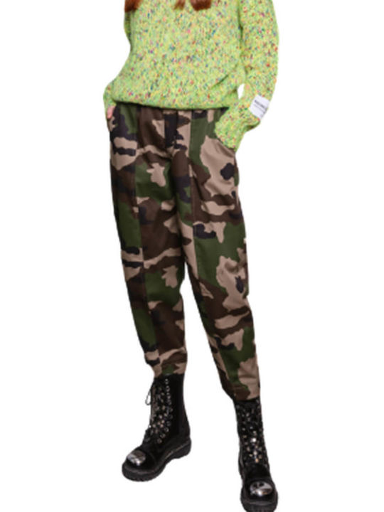 Collectiva Noir Γυναικείο Υφασμάτινο Παντελόνι σε Loose Εφαρμογή Πράσινο