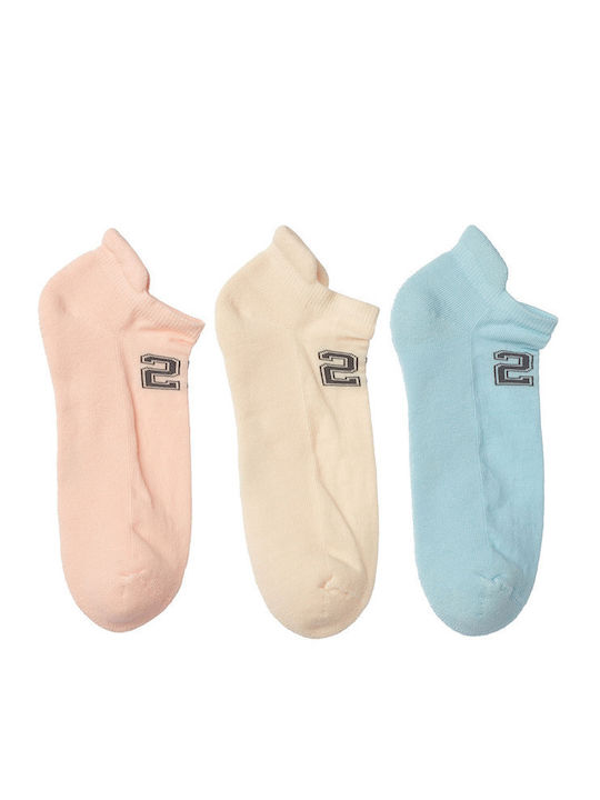 ME-WE Damen Socken Light Blue/Pearl/Peach 3Pack