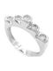 Polytimo Women's Half Eternity Band with Zircon from White Gold 14K